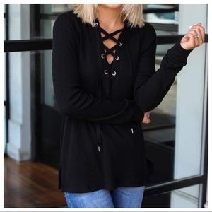 NWOT Z supply lace up hoodie